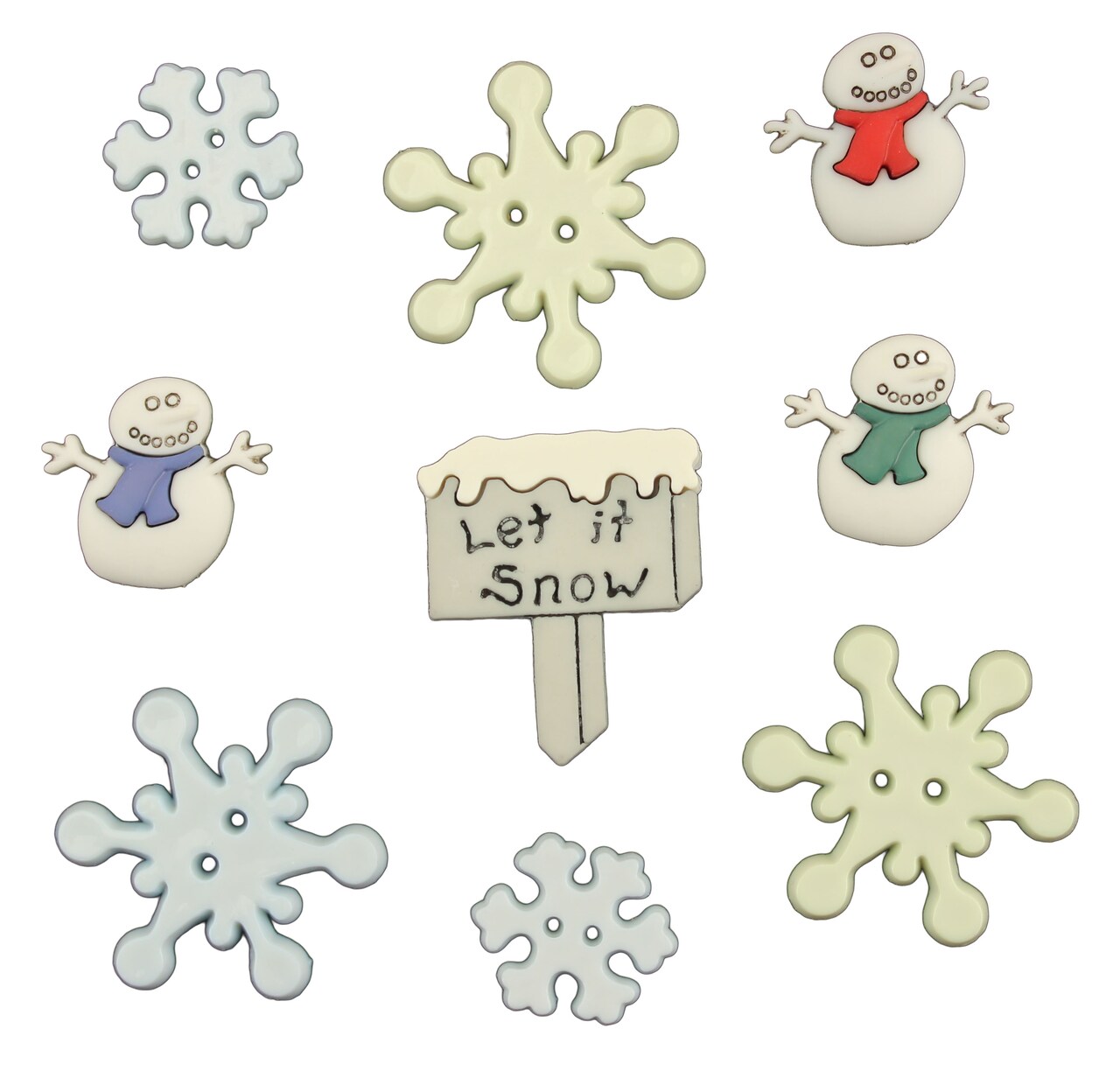 Buttons Galore and More Craft & Sewing Buttons - Let It Snow - 27 Buttons